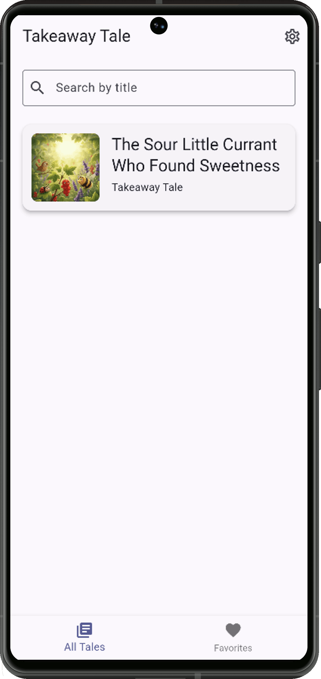 Takeaway Tale App on a smartphone